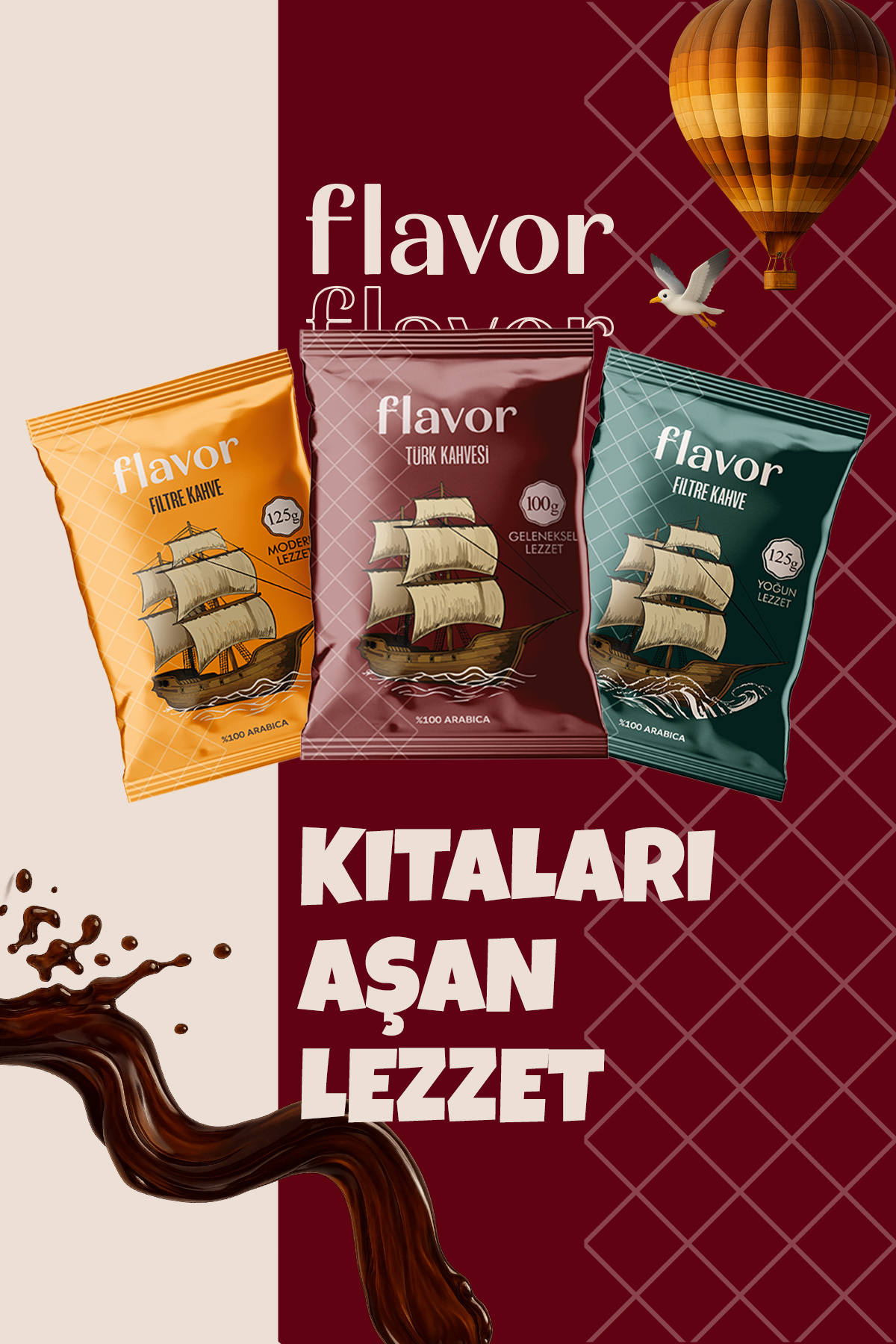 Flavor Drink Türk Kahvesi Flavor Geleneksel Lezzet 100g