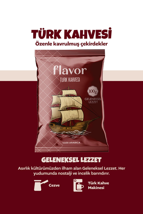 Flavor Drink Türk Kahvesi Flavor Geleneksel Lezzet 100g