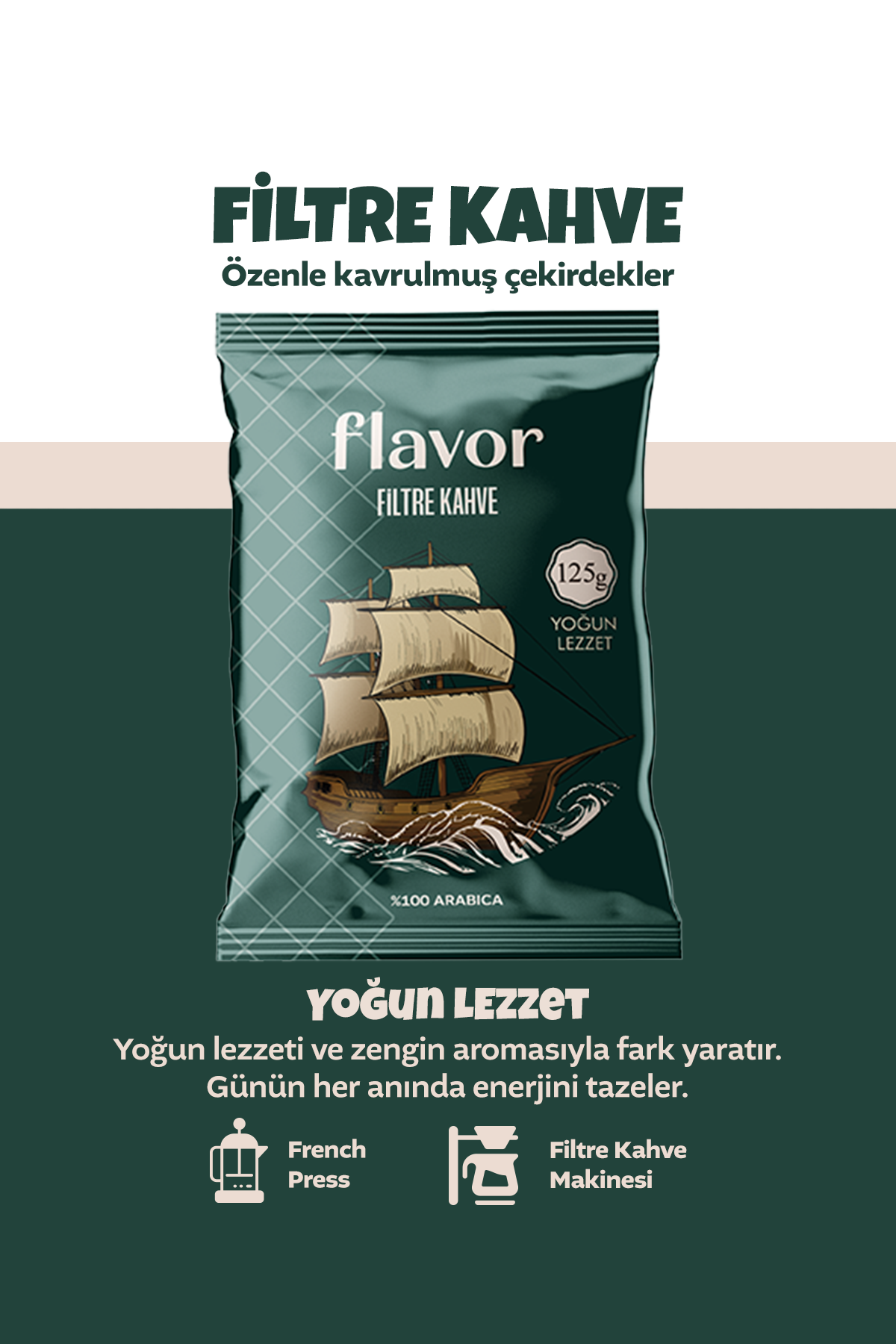Flavor Drink Filtre Kahve Flavor Yoğun Lezzet 125g